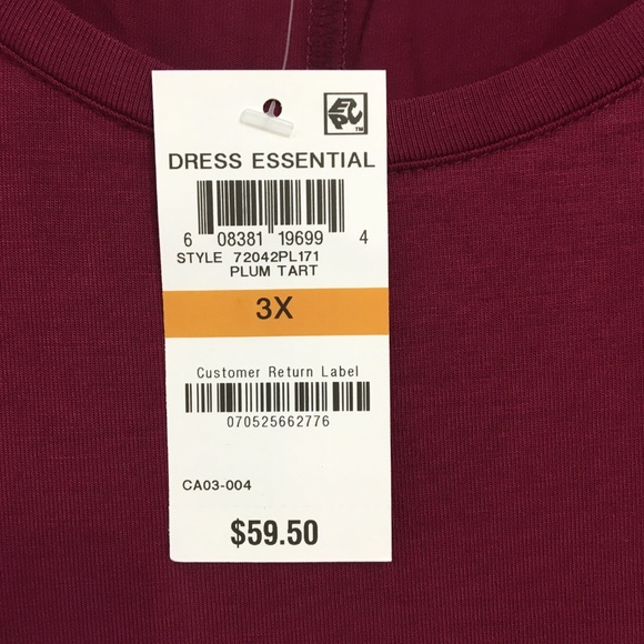 Style & Co Cranberry Light Weight Swing Midi Dress - Picture 4 of 5